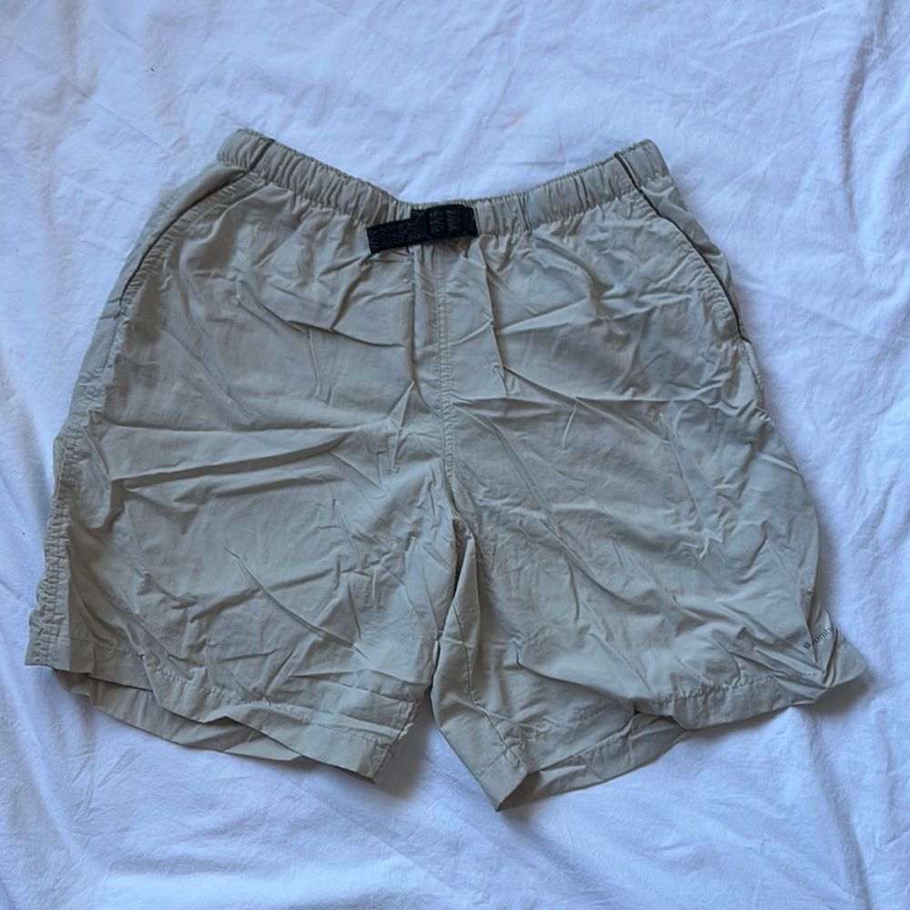 Columbia Tan Swim Trunks with Elastic Waistband and Quick Dry Material